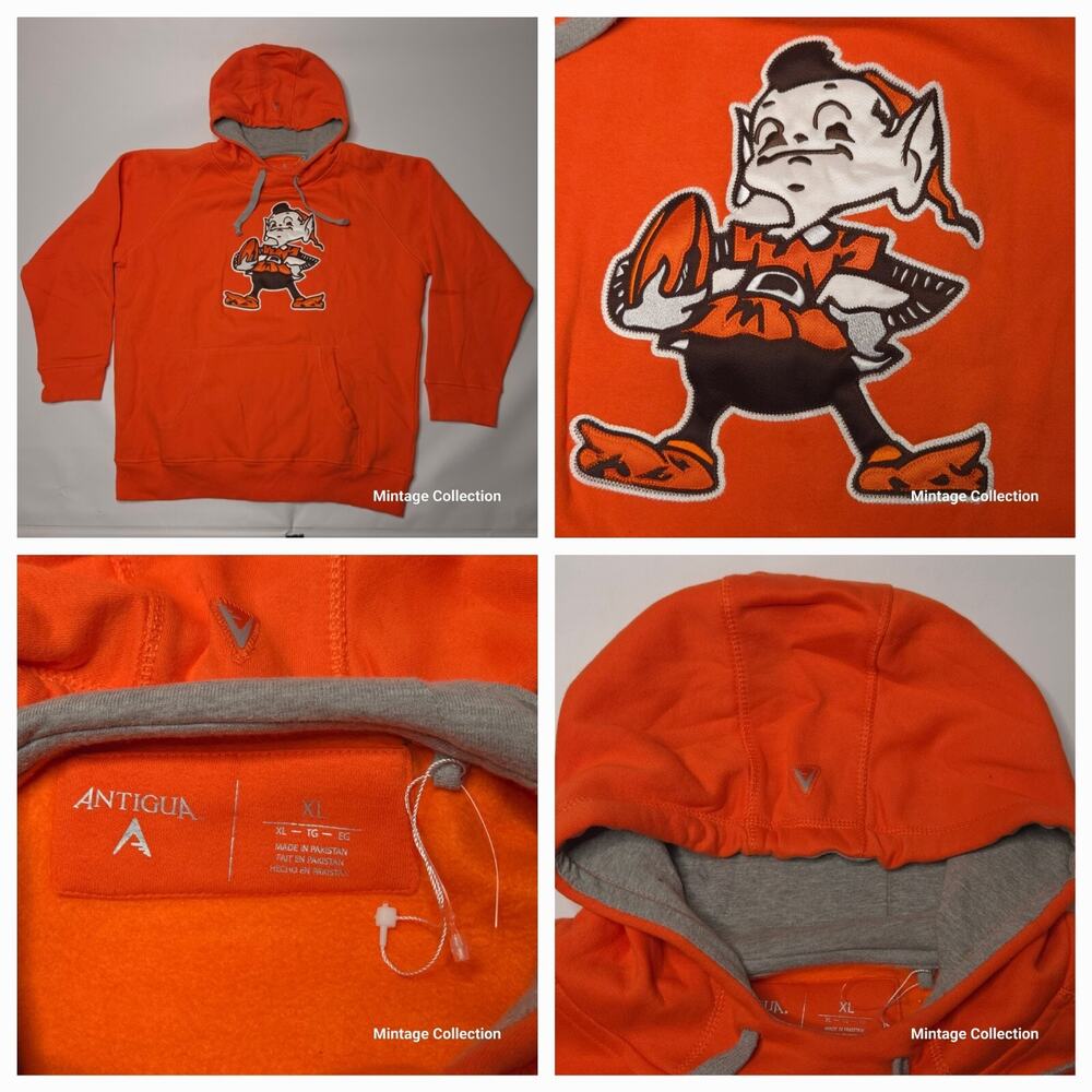 Cleveland Browns Brownie Elf Embroidered Orange Hoodie XL